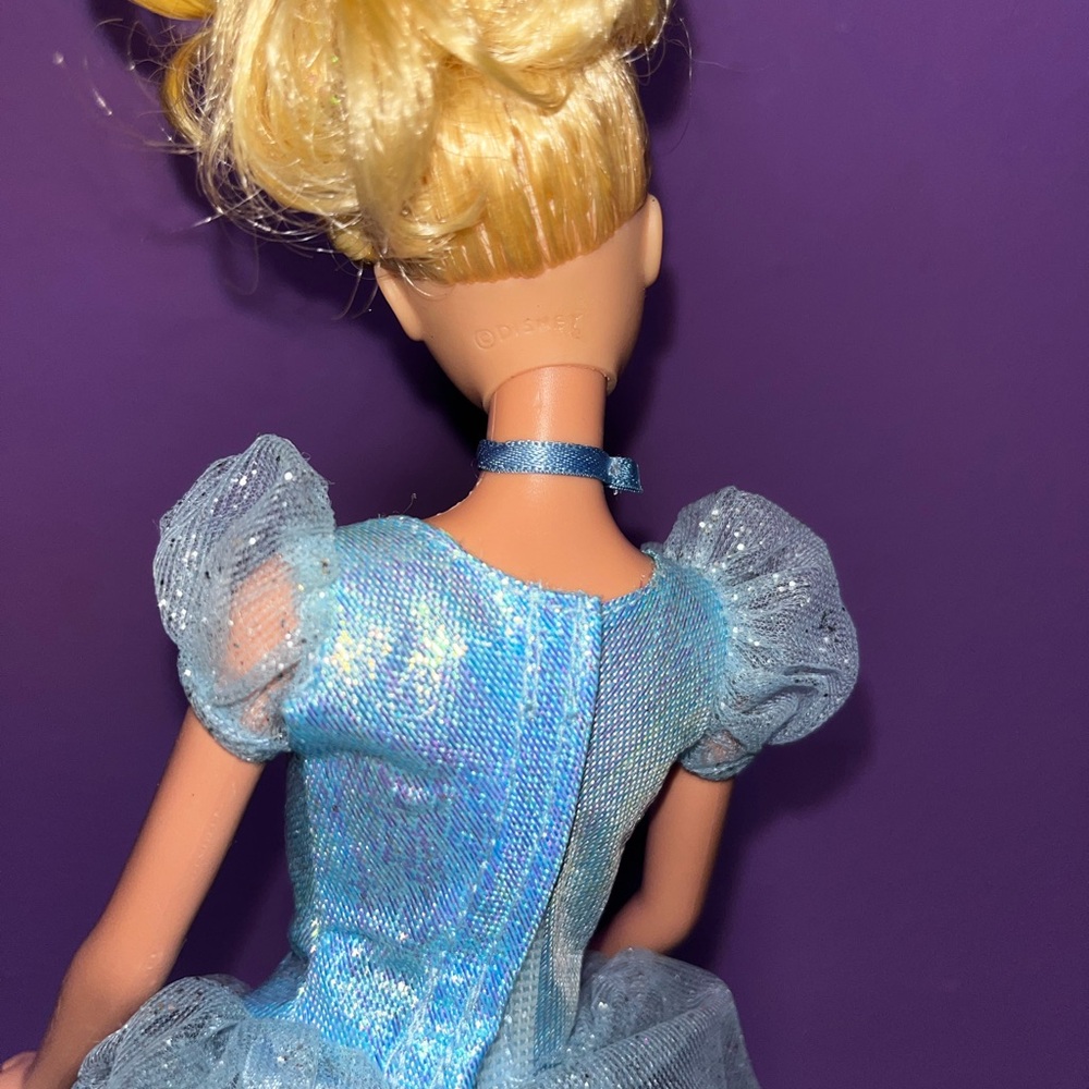 Vintage 1999 Disney Cinderella 12” Doll Blue Gown‎ Dress Choker Princess - Picture 3 of 5